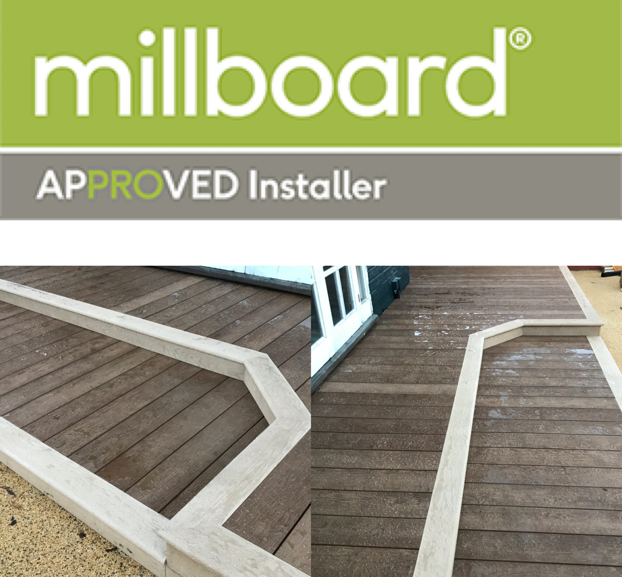 Millboard combines the natural beauty of real timber with the high performance of a unique wood-free material. The scratch and stain resistant properties of the product keep it looking as good as the day it was installed. Millboard will not rot and does not react to differences in temperature. Combined with a composite frame it will carry a warranty of 25 Years.